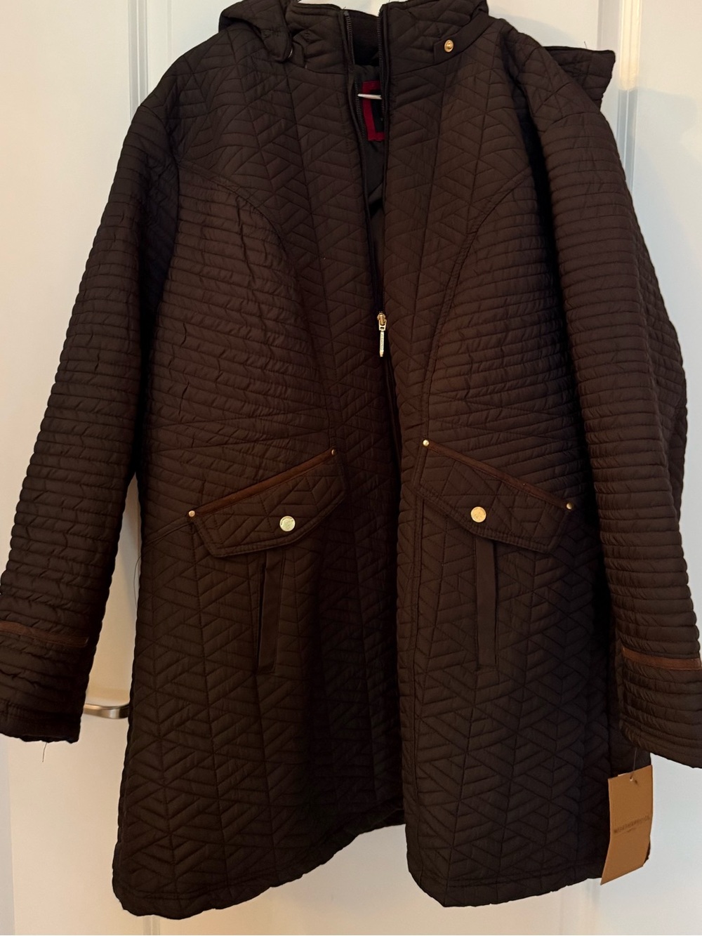 Weatherproof …Quilted Hooded Coat - Black